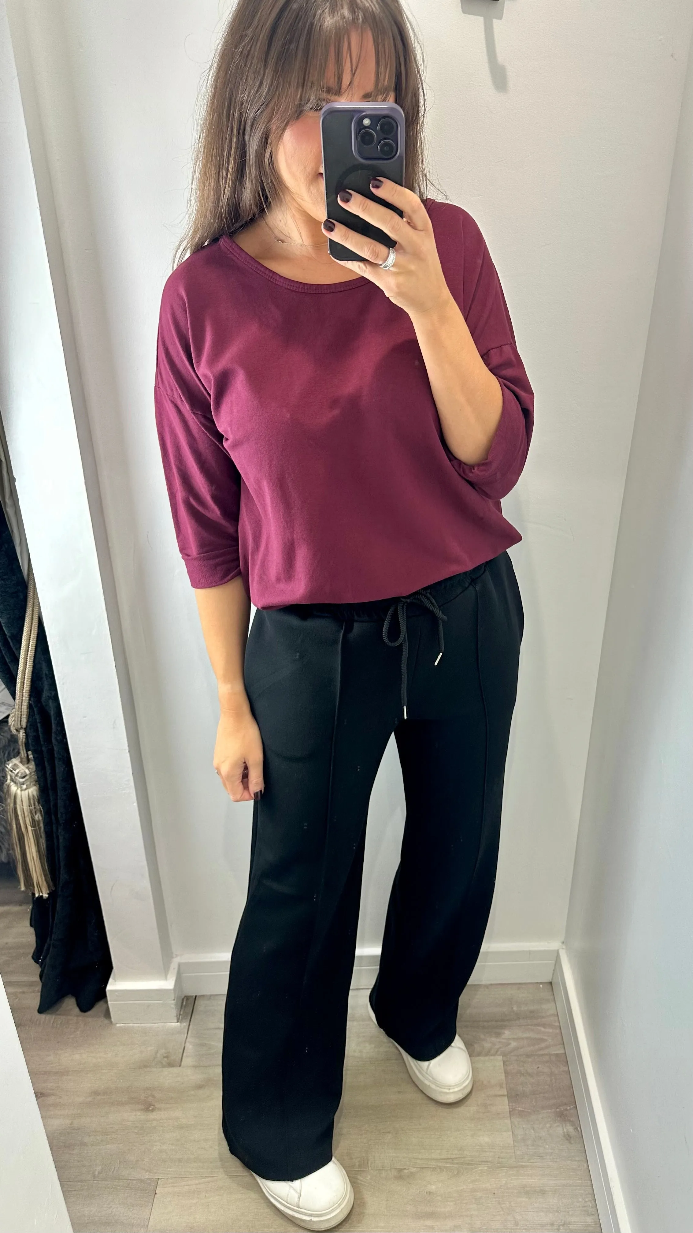 BLACK STRAIGHT LEG TROUSERS