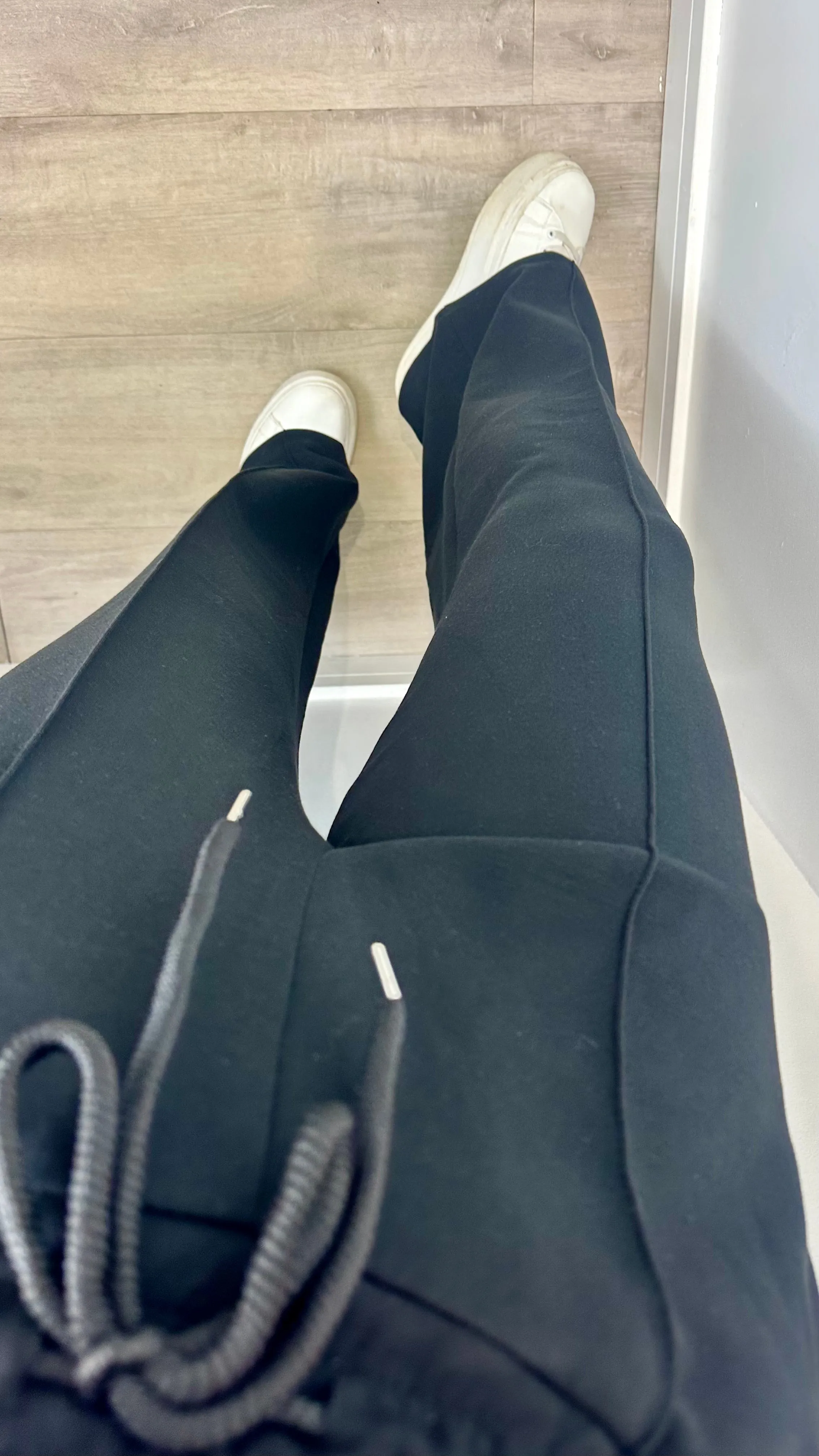 BLACK STRAIGHT LEG TROUSERS
