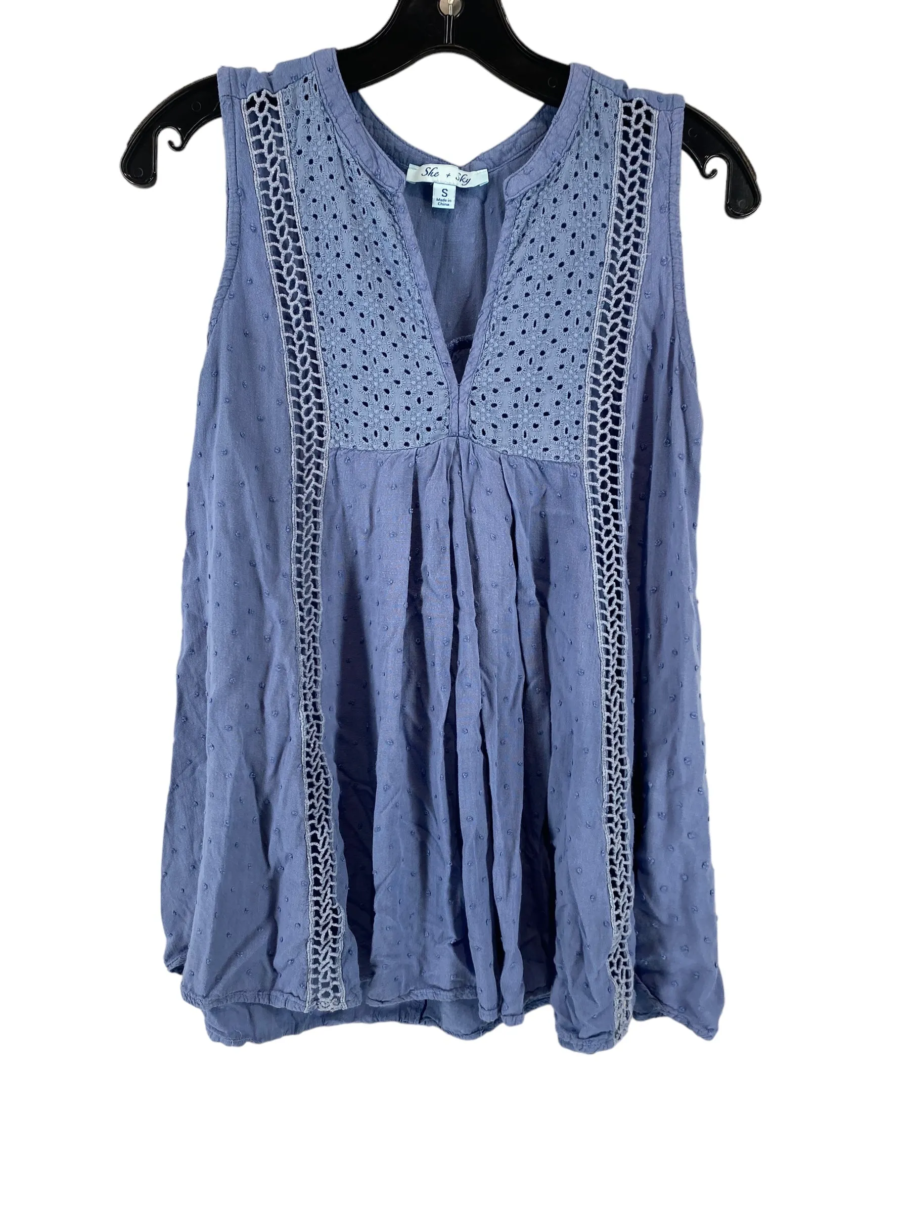 Blue Top Sleeveless She   Sky, Size S