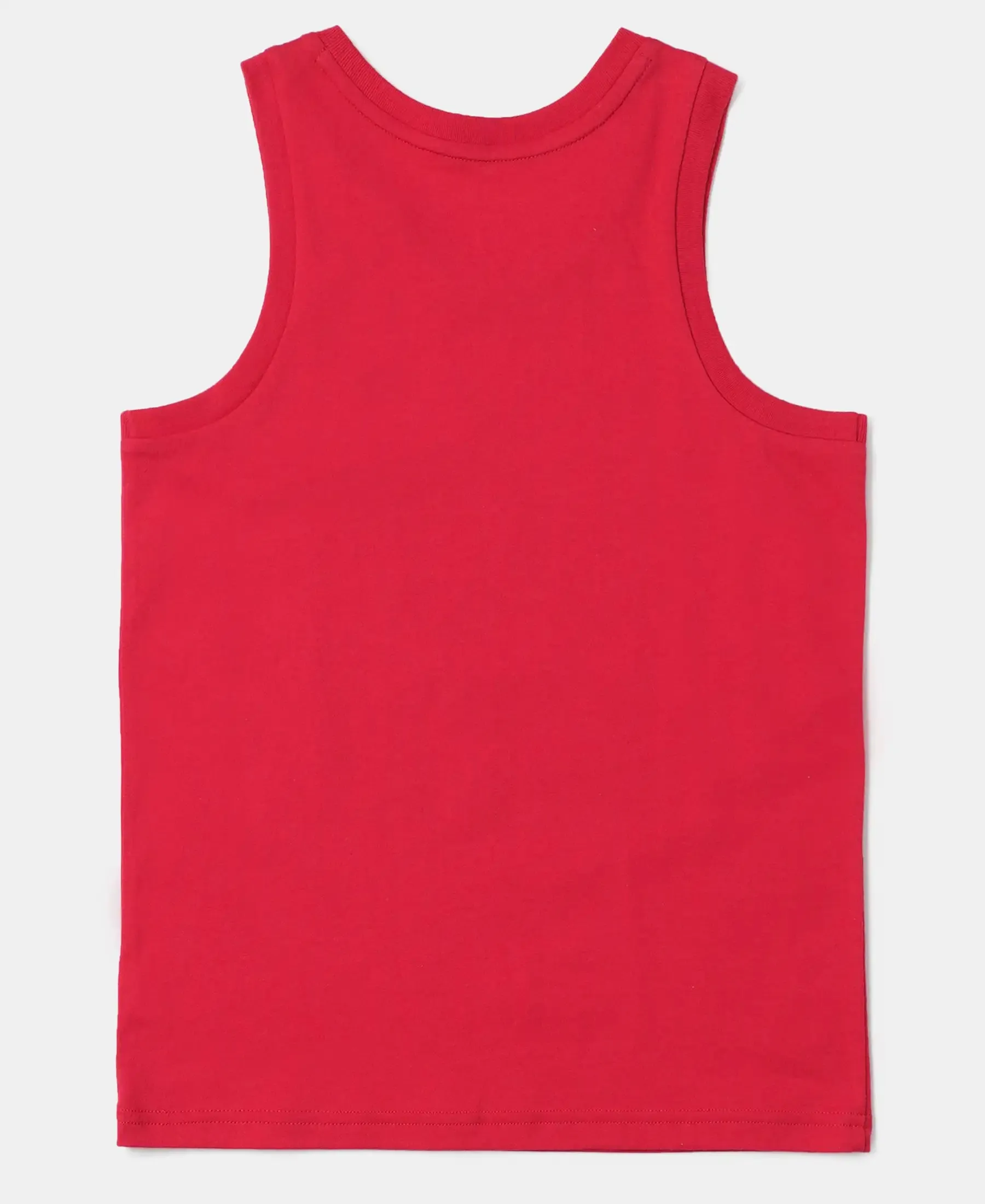 Boy's Super Combed Cotton Graphic Printed Tank Top - Team Red Printed