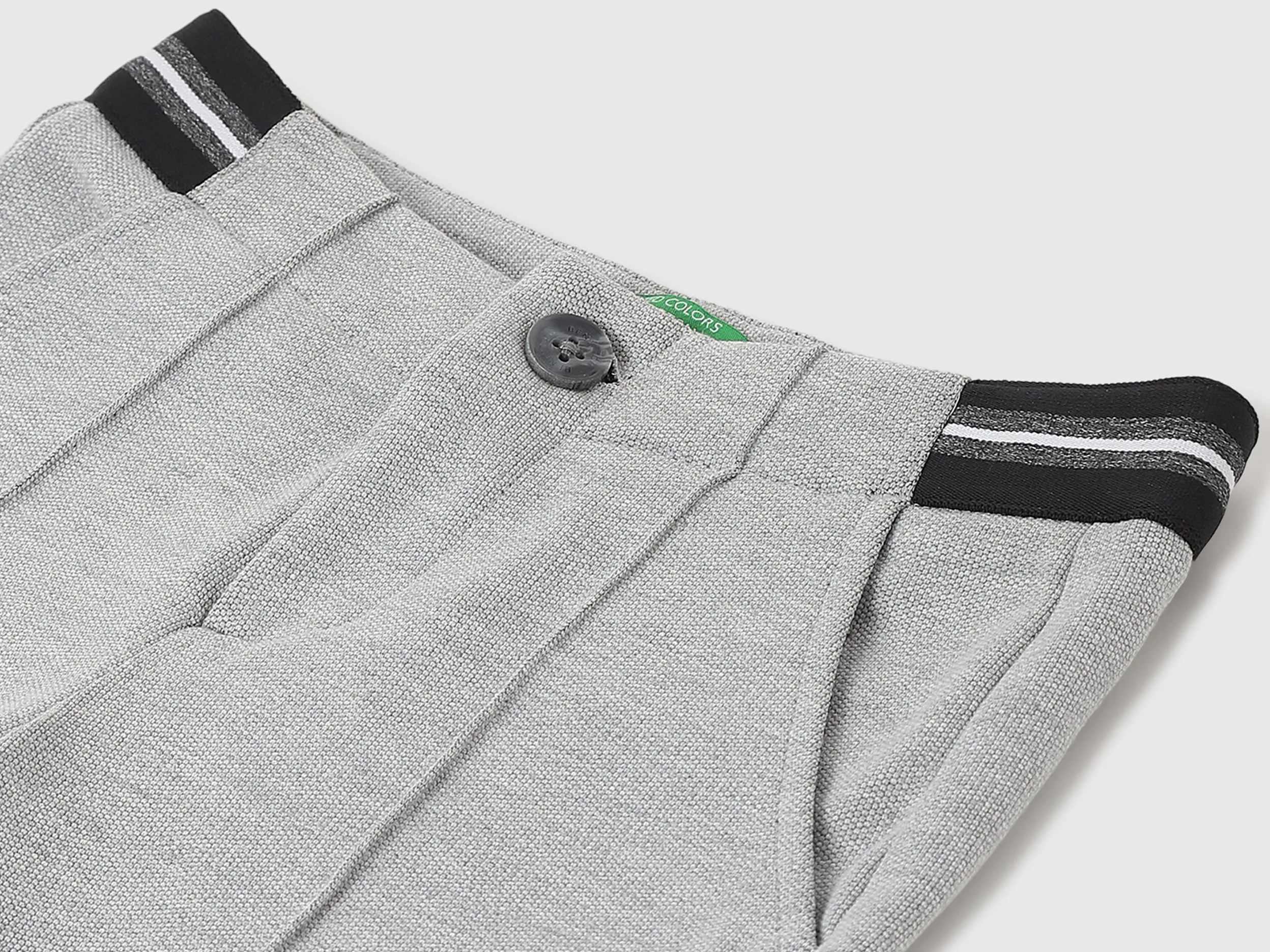 Boys Textured Slim Fit Trousers