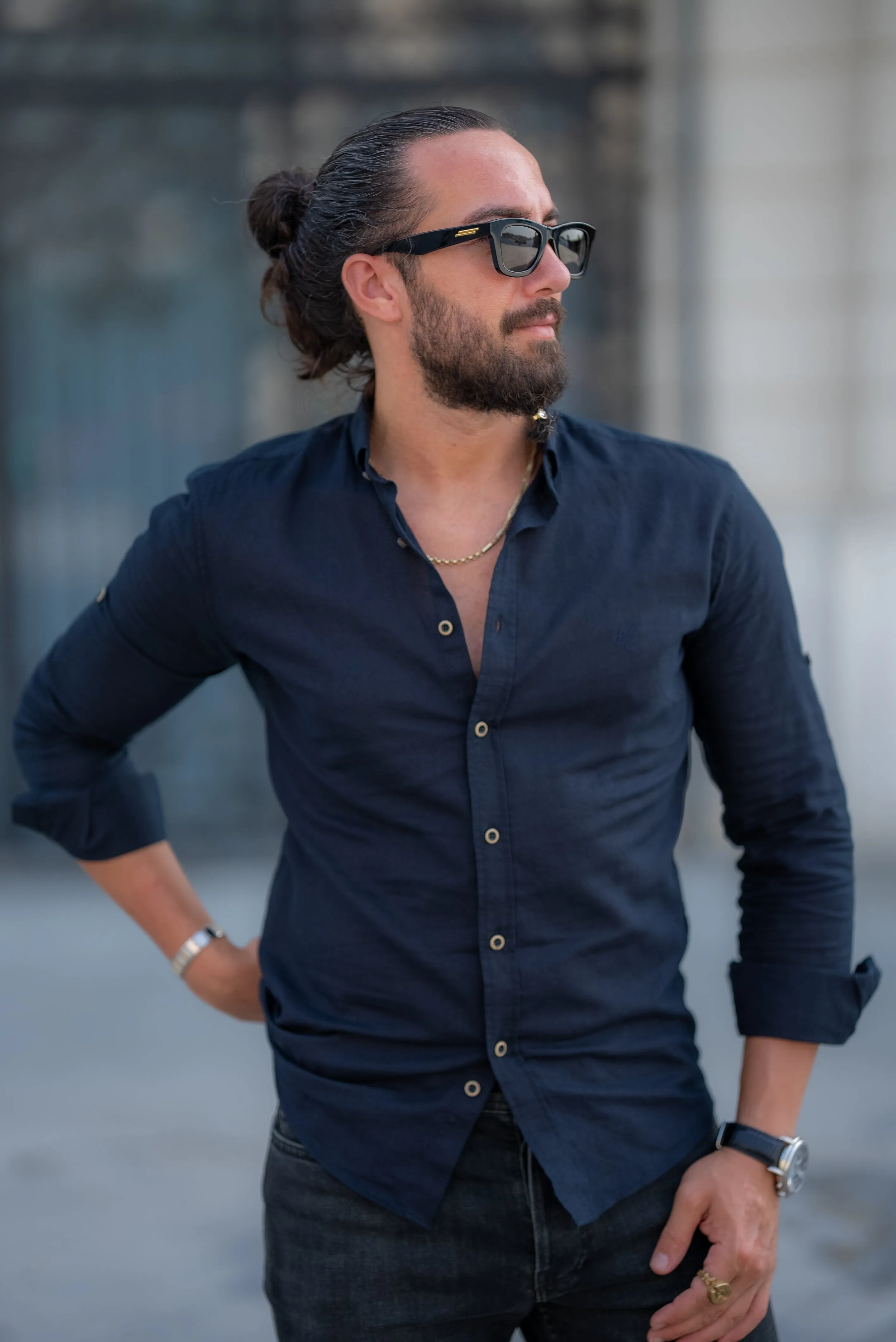 Brabion Alonso Black Slim Fit Crosshatch Casual Shirt - Elevate Your Wardrobe