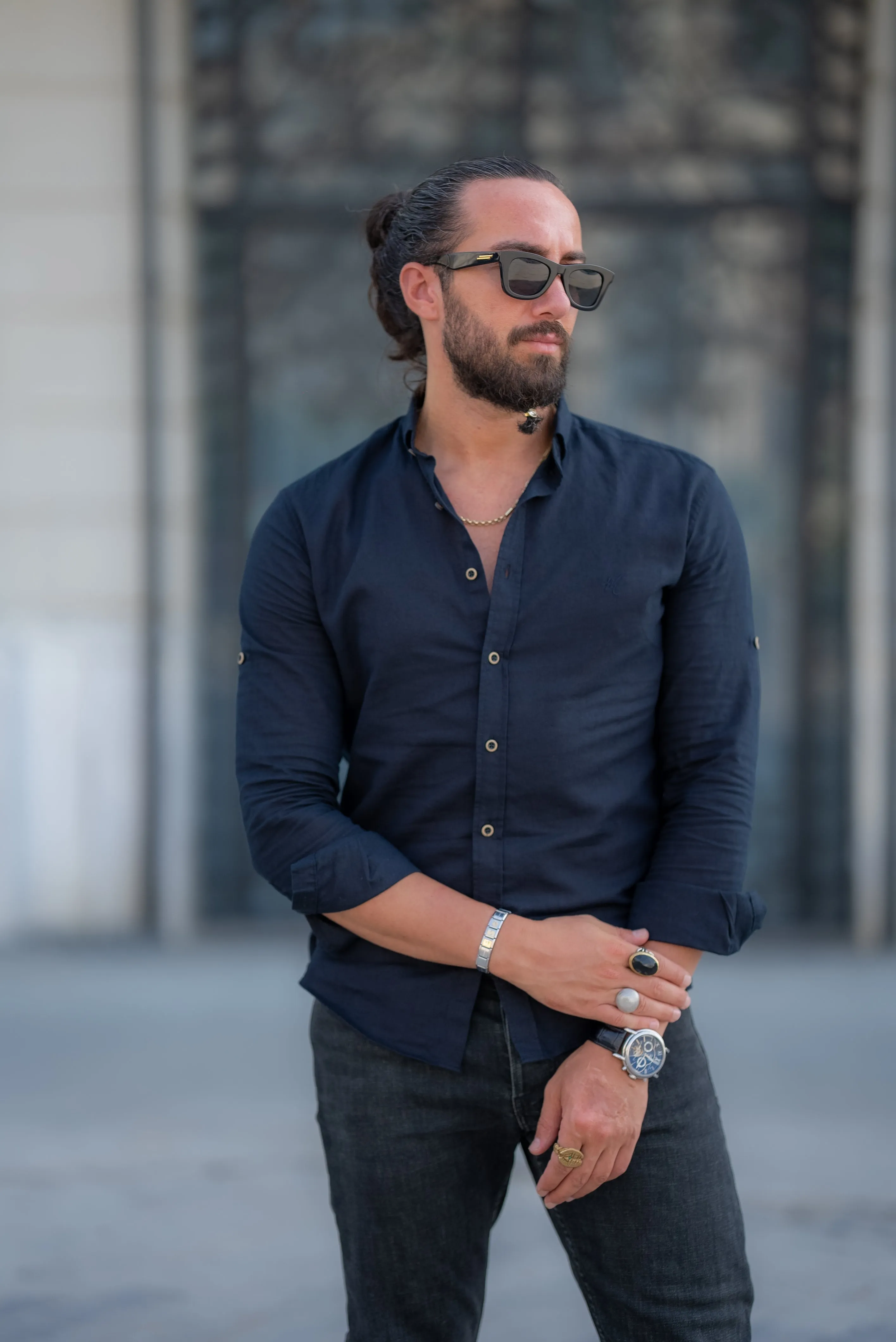 Brabion Alonso Black Slim Fit Crosshatch Casual Shirt - Elevate Your Wardrobe