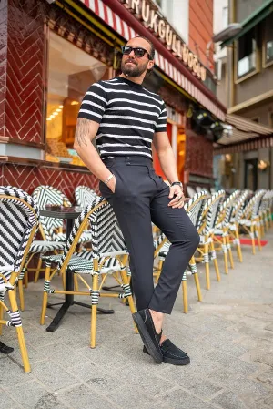 Brabion Sorento Jet Black Slim Fit Chino Pants