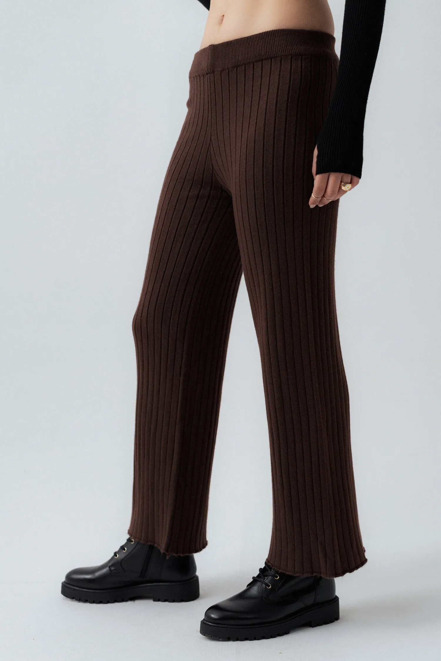 Brown Straight Fit Trousers