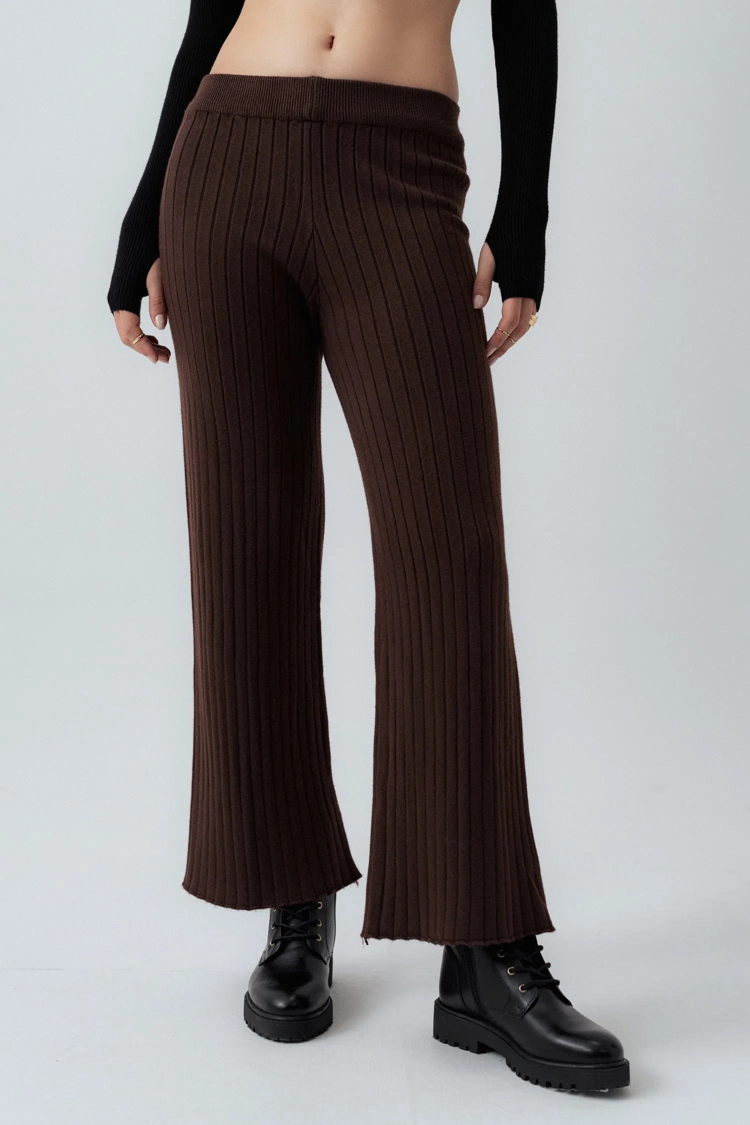 Brown Straight Fit Trousers