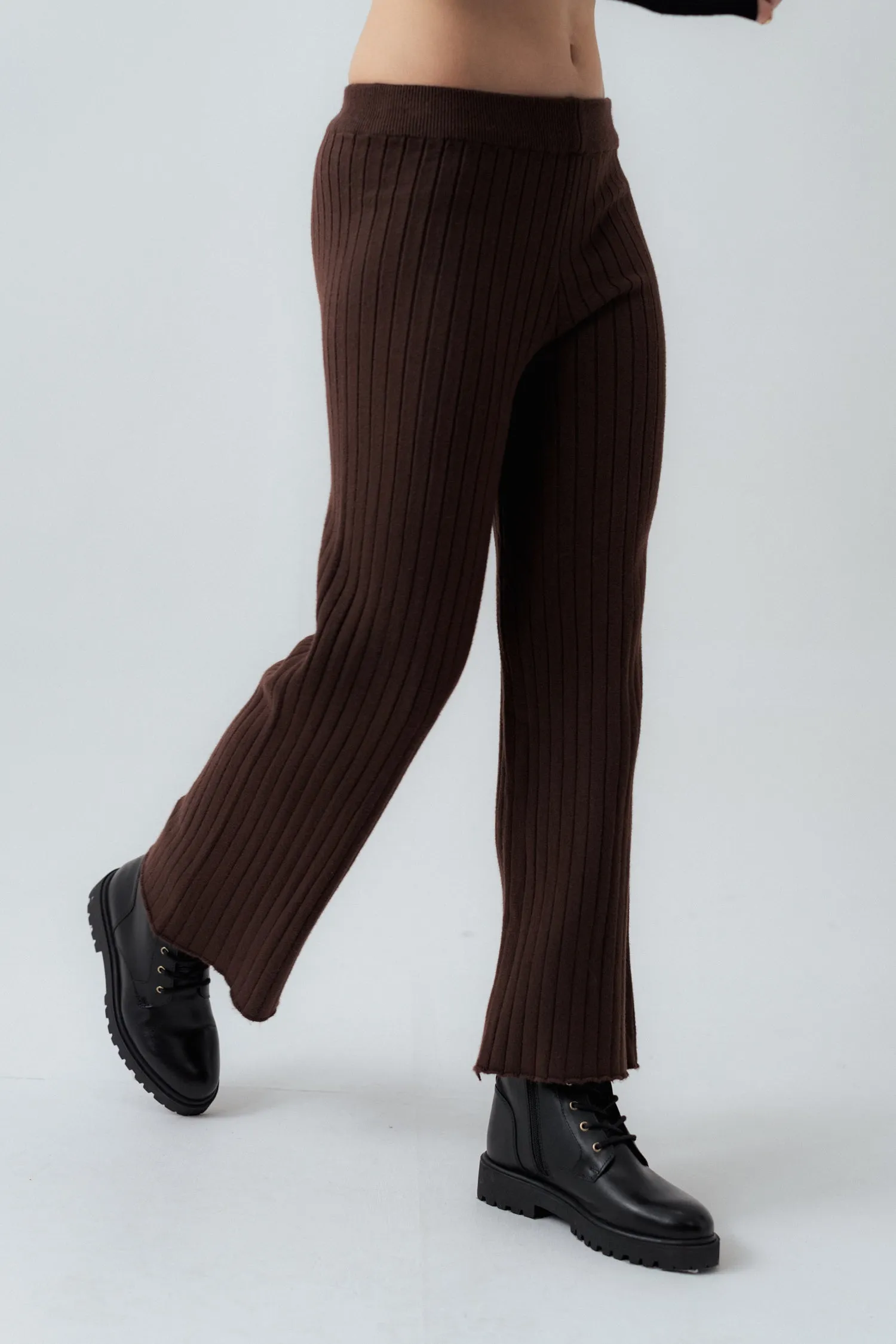 Brown Straight Fit Trousers