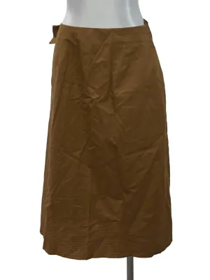 Brown Tie Back Midi Skirt