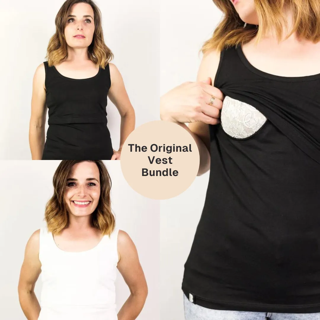 Bshirt Nursing Vest - Twin Pack -Black / White