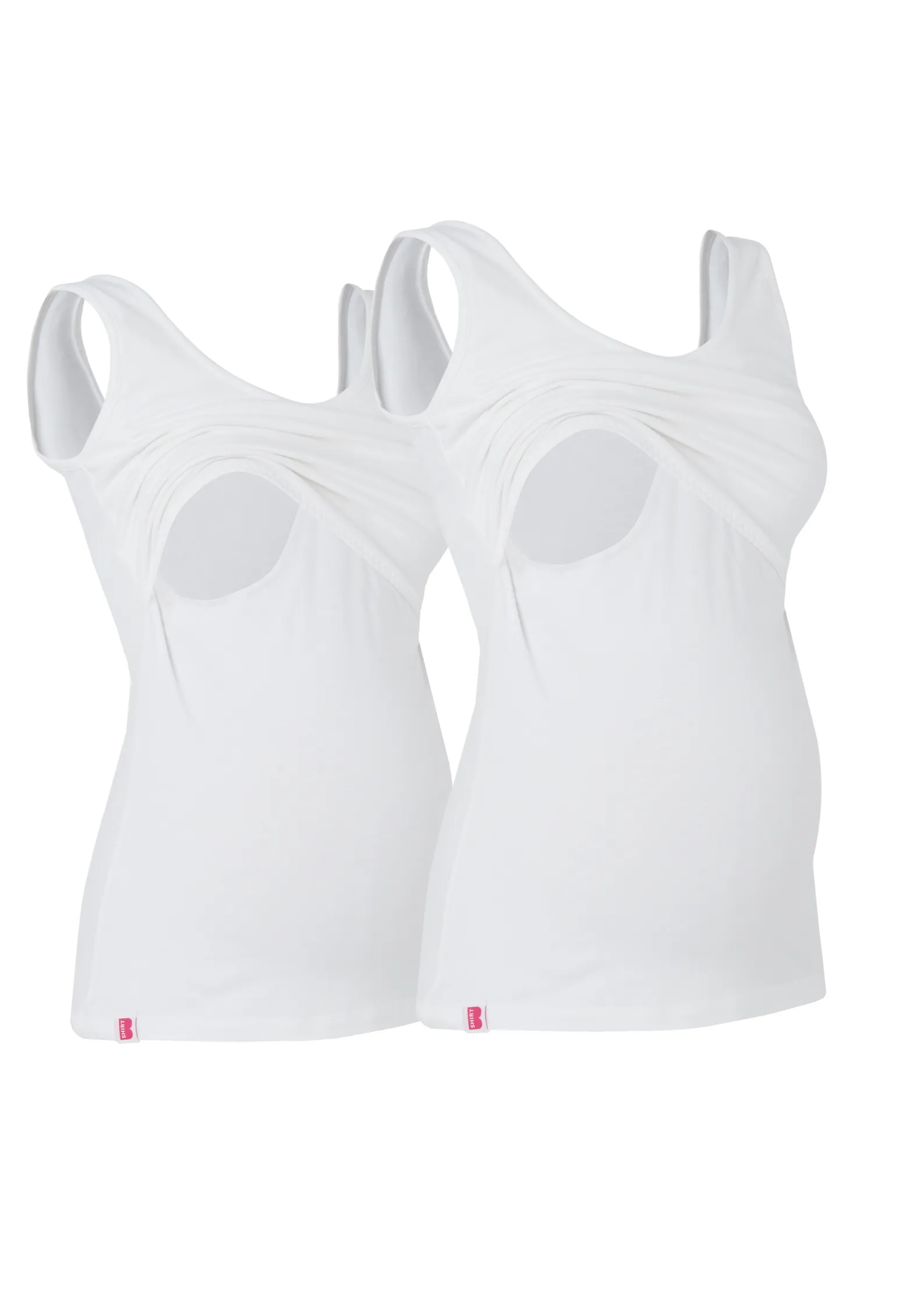 Bshirt Nursing Vest - Twin Pack -White & White