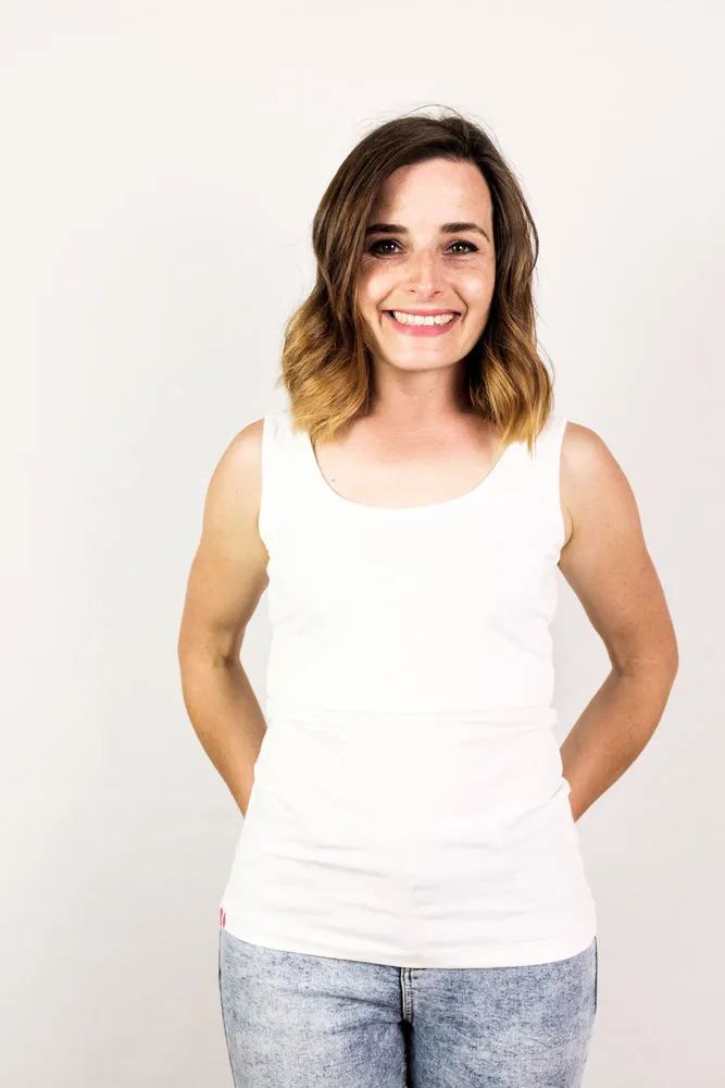 Bshirt Nursing Vest - Twin Pack -White & White
