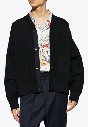 Buttoned Wool Knit Cardigan