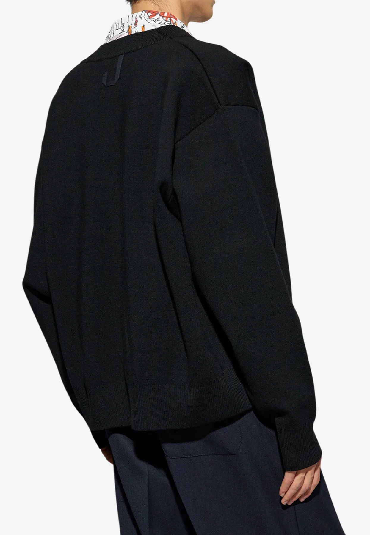 Buttoned Wool Knit Cardigan