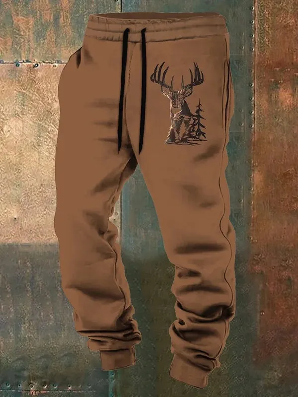 🔥Buy 3 Get 10% Off🔥Men's Western Elk Print Casual Loose Trousers
