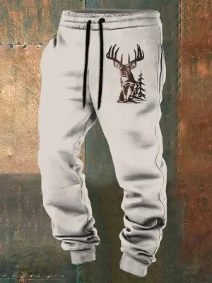 🔥Buy 3 Get 10% Off🔥Men's Western Elk Print Casual Loose Trousers