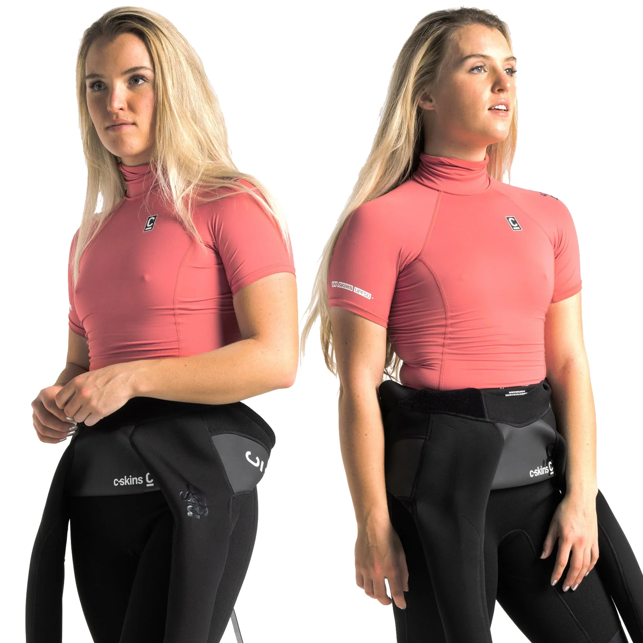 C-Skins UV Skins Rash X Women's Turtle Neck Short Sleeved Rash Vest