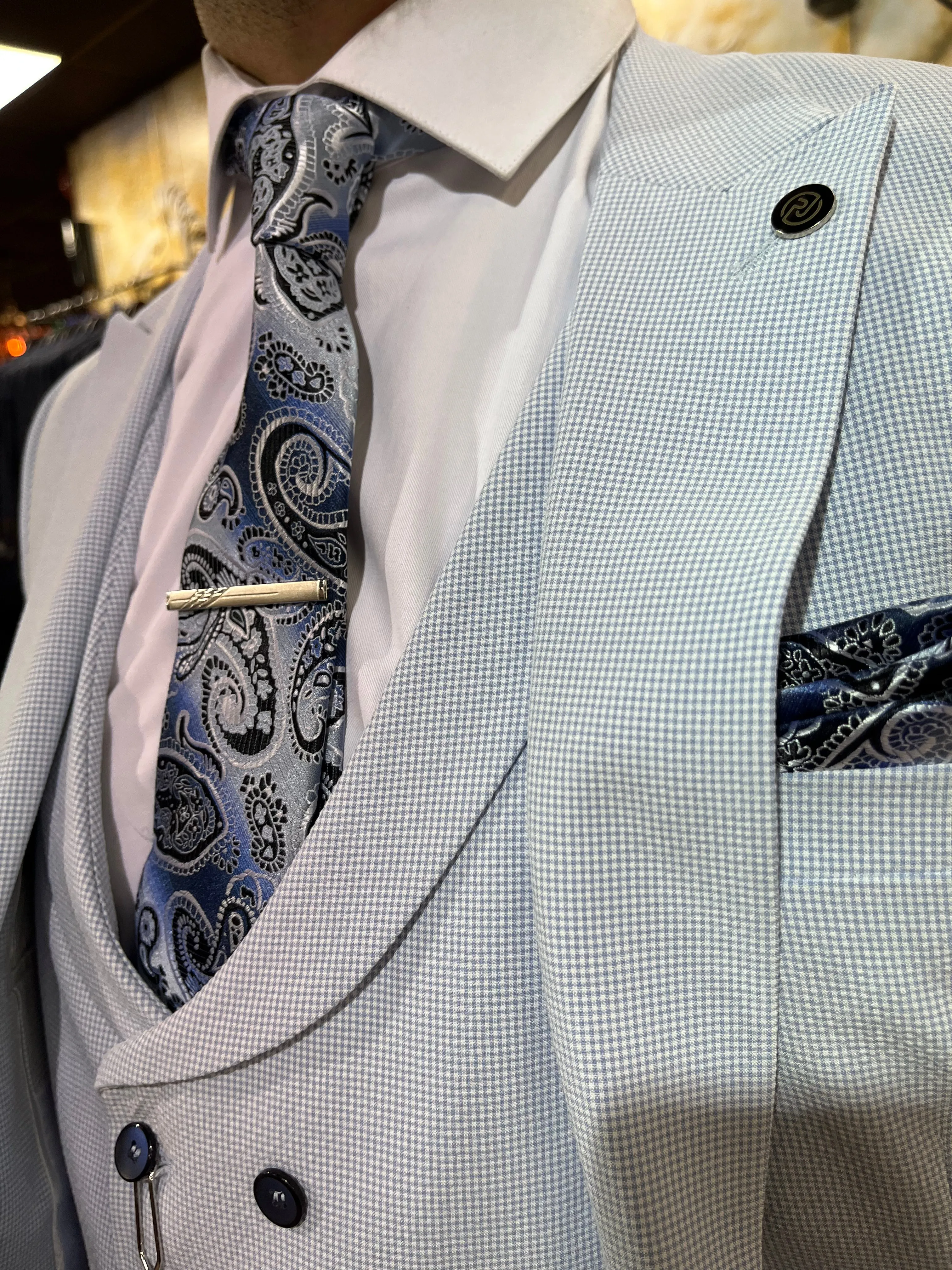 Calvesi - Sky Blue 3 Piece Suit