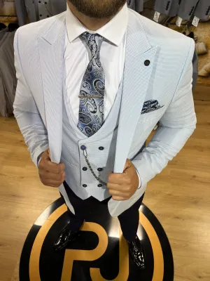 Calvesi - Sky Blue 3 Piece Suit
