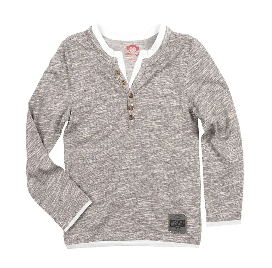 CAMDEN LONG SLEEVE - GRAYSCALE STRIPE