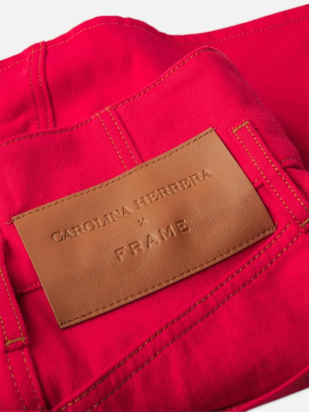 Carolina Herrera x Frame the Corset Mini Skirt in Herrera Red