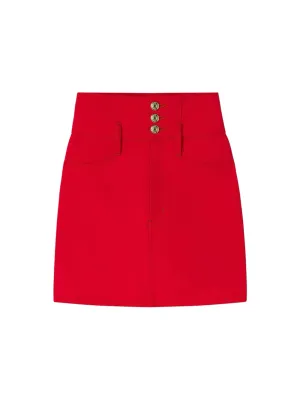 Carolina Herrera x Frame the Corset Mini Skirt in Herrera Red