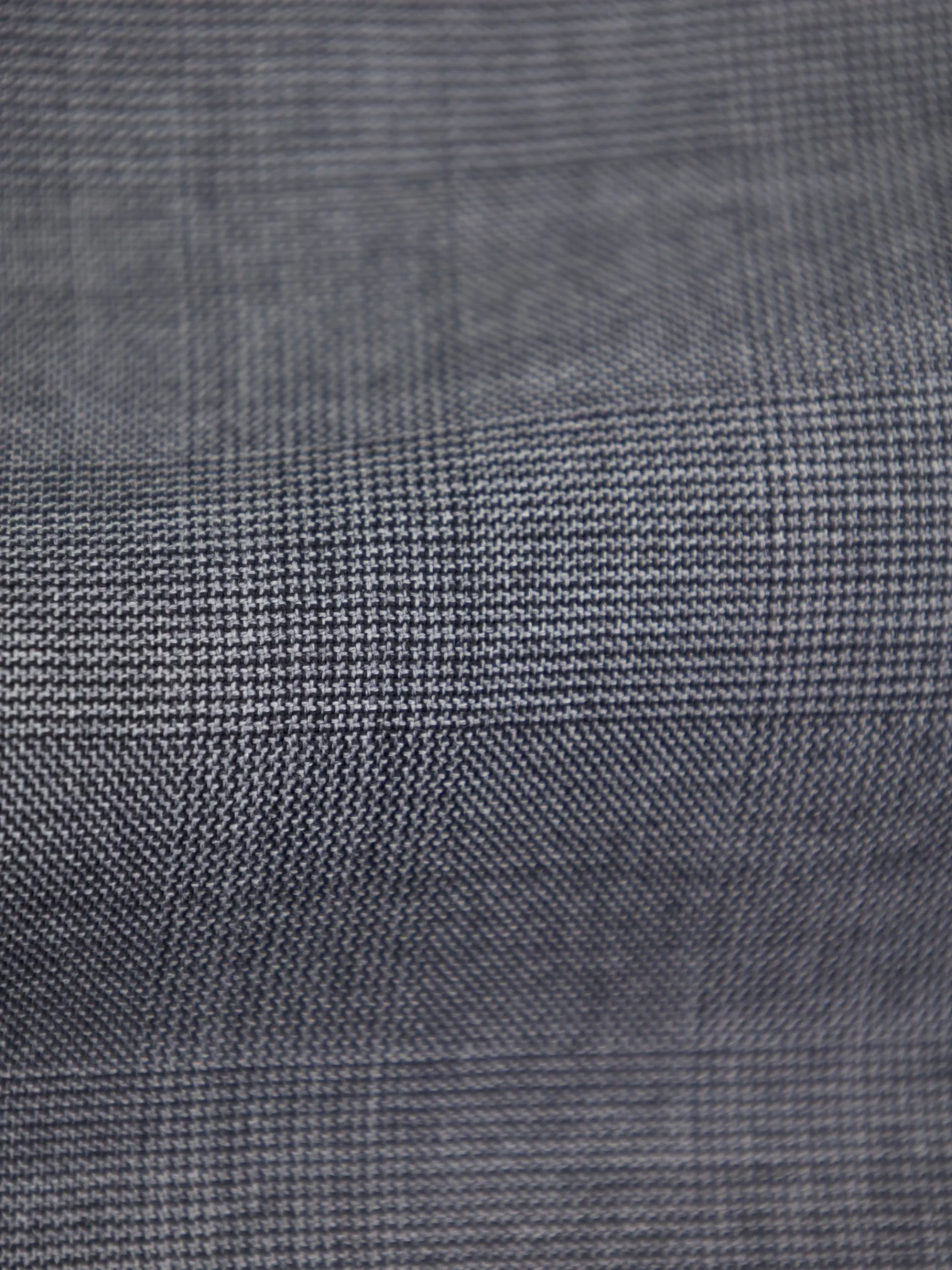 Caruso Grey Wool Glenplaid Check Trousers