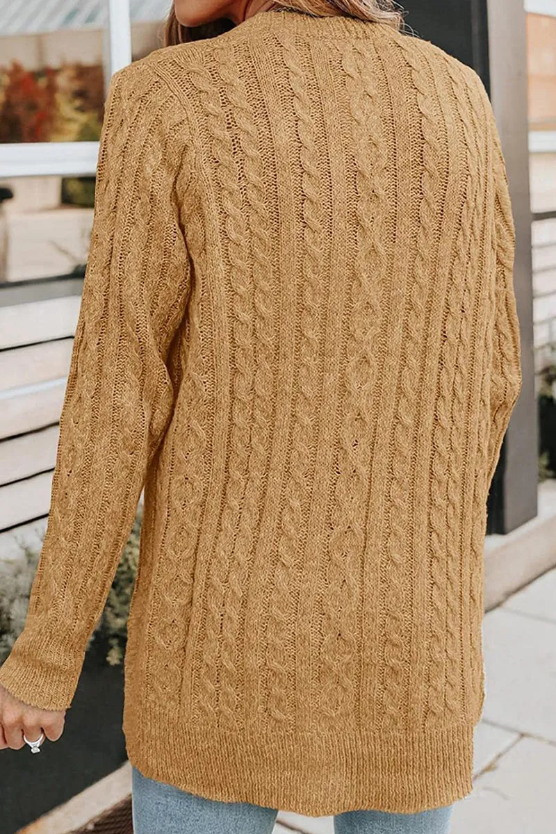 Casual Solid Buttons V Neck Cardigans(5 Colors)