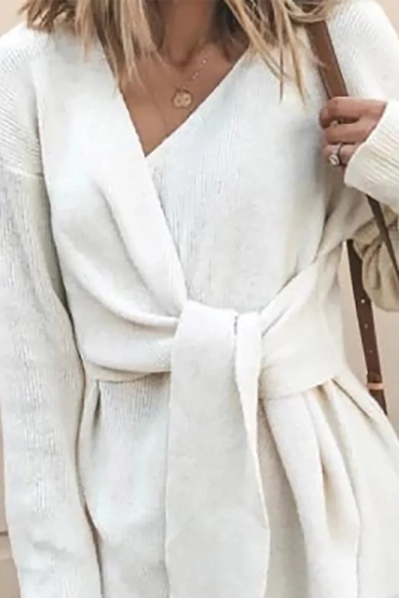Casual Solid Patchwork V Neck Cardigans(4 Colors)