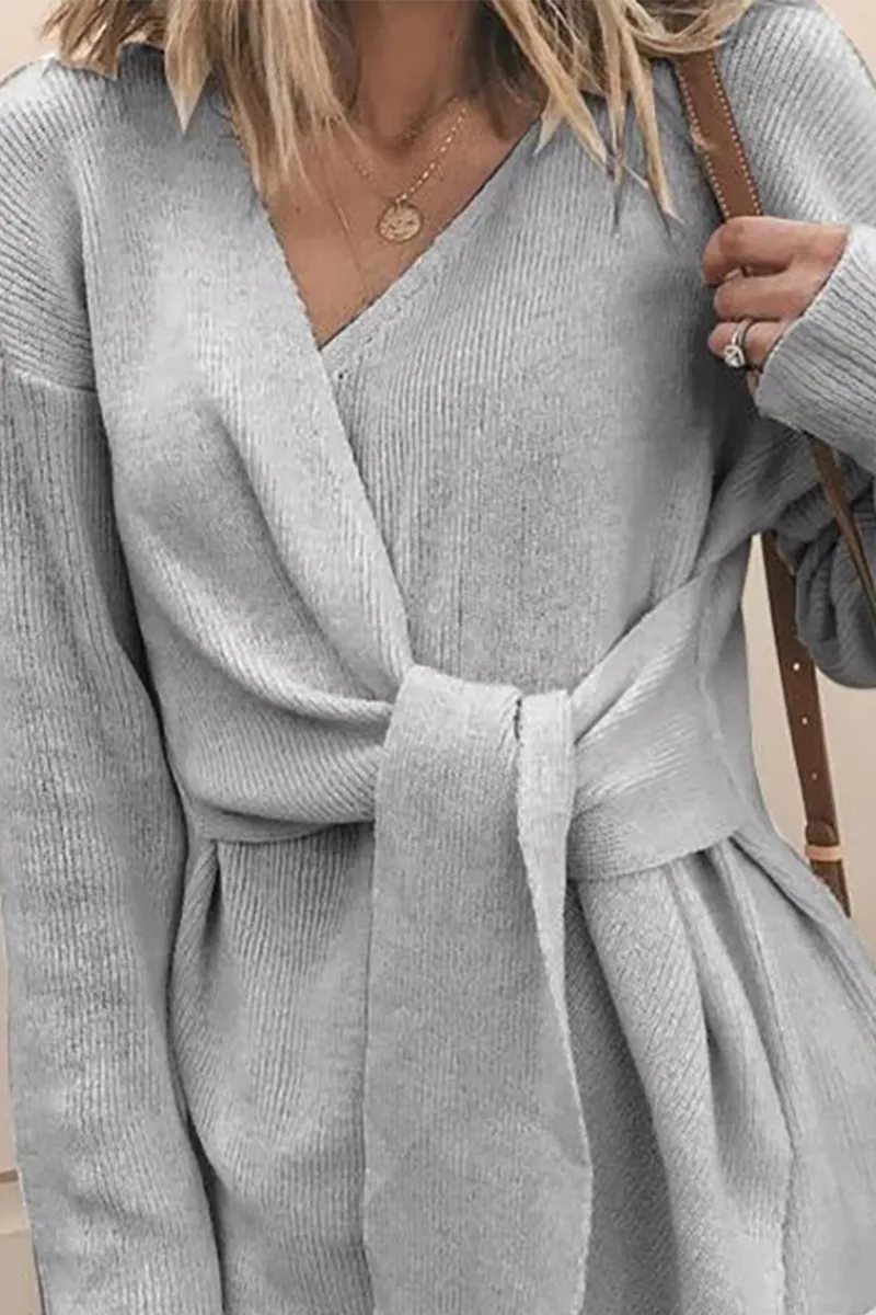 Casual Solid Patchwork V Neck Cardigans(4 Colors)