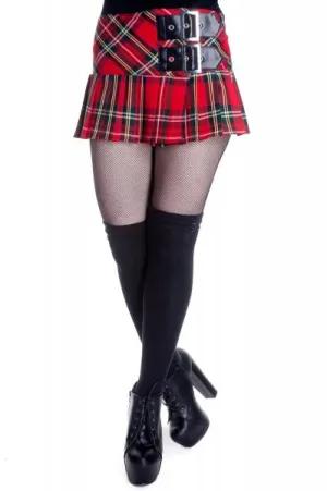 Chelsy Mini Skirt - Red Plaid -
