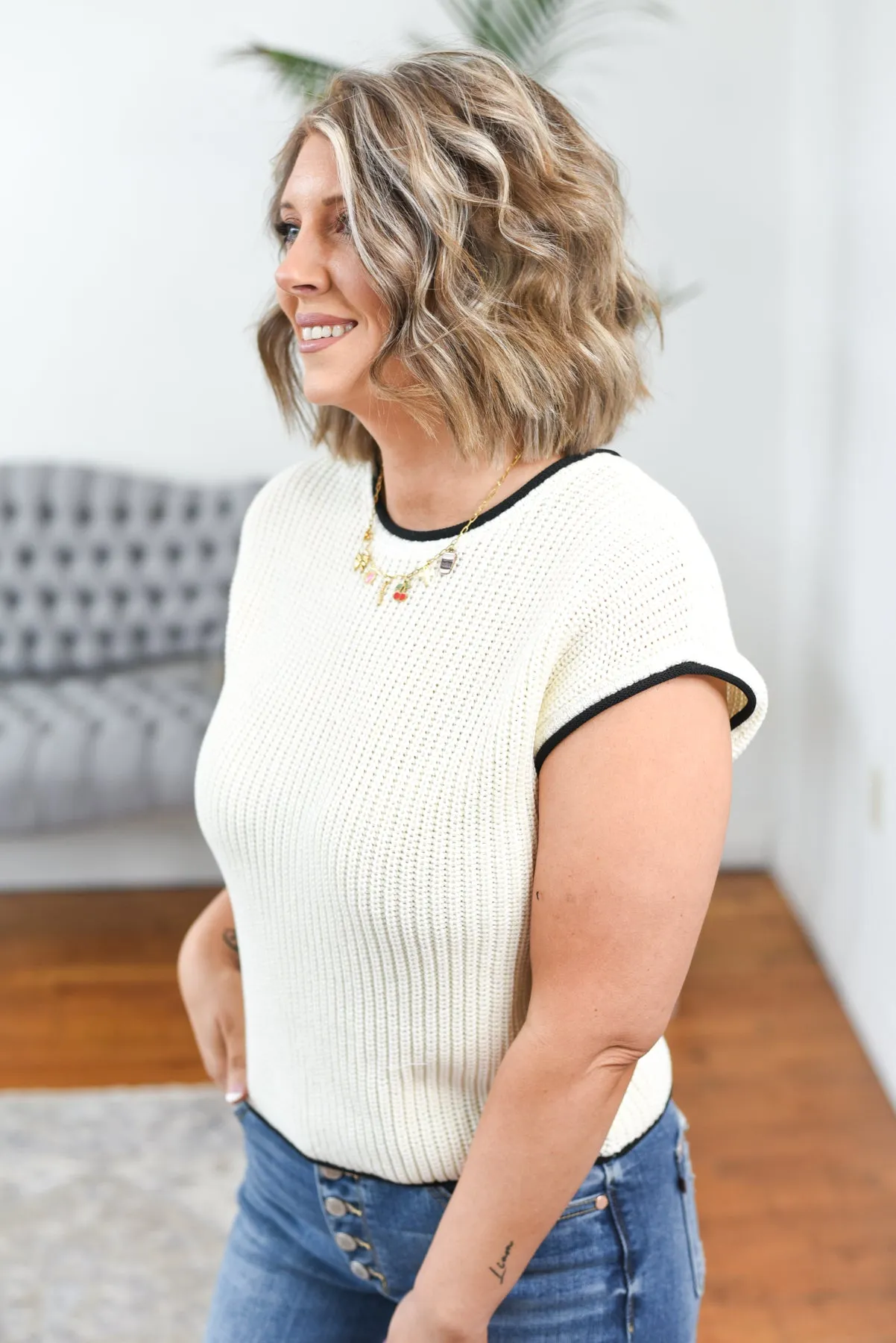Chloe Contrast Detail Top