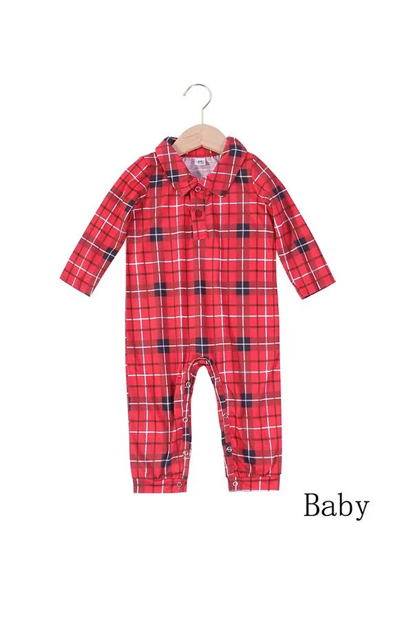 Classic Plaid Xmas Deer Sleepwear for Family Mens Womens Christmas Family