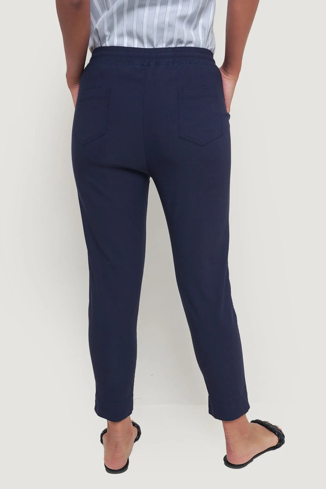 Closet Staples Cropped Drawstring Pull Up Trousers