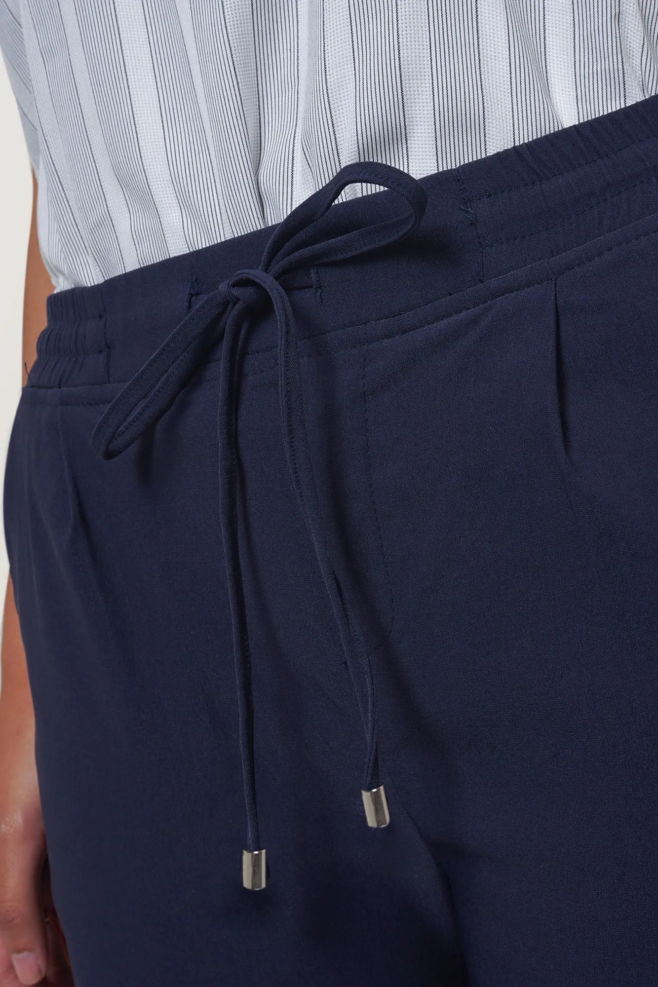 Closet Staples Cropped Drawstring Pull Up Trousers