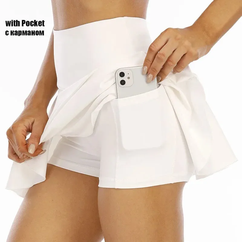 Cloud Hide Tennis Skirts - Women's Sports Golf Pleated Skirt, Fitness Shorts, High Waist Athletic Quick Dry Running Short, Sport Skort