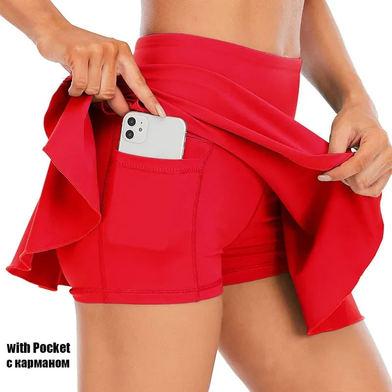 Cloud Hide Tennis Skirts - Women's Sports Golf Pleated Skirt, Fitness Shorts, High Waist Athletic Quick Dry Running Short, Sport Skort