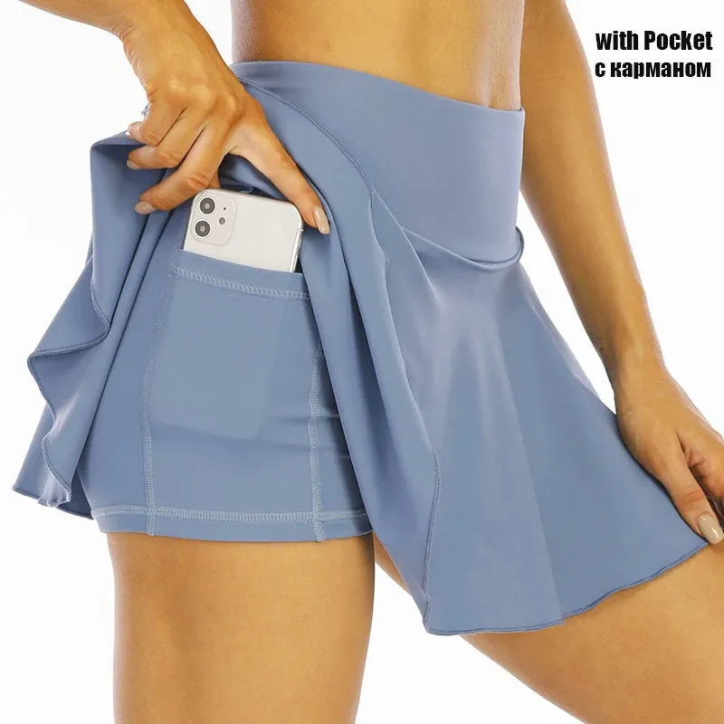 Cloud Hide Tennis Skirts - Women's Sports Golf Pleated Skirt, Fitness Shorts, High Waist Athletic Quick Dry Running Short, Sport Skort