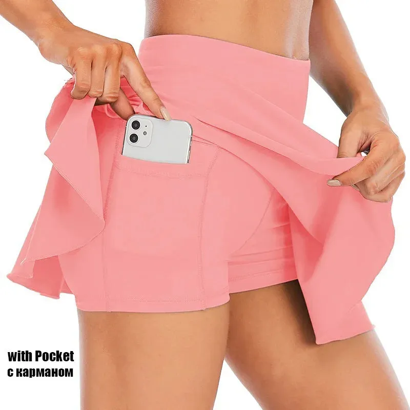 Cloud Hide Tennis Skirts - Women's Sports Golf Pleated Skirt, Fitness Shorts, High Waist Athletic Quick Dry Running Short, Sport Skort