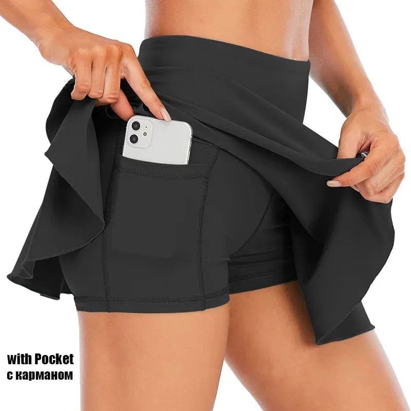 Cloud Hide Tennis Skirts - Women's Sports Golf Pleated Skirt, Fitness Shorts, High Waist Athletic Quick Dry Running Short, Sport Skort