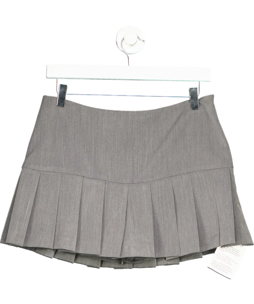 Collusion Grey Pleated Mini Skirt UK 10