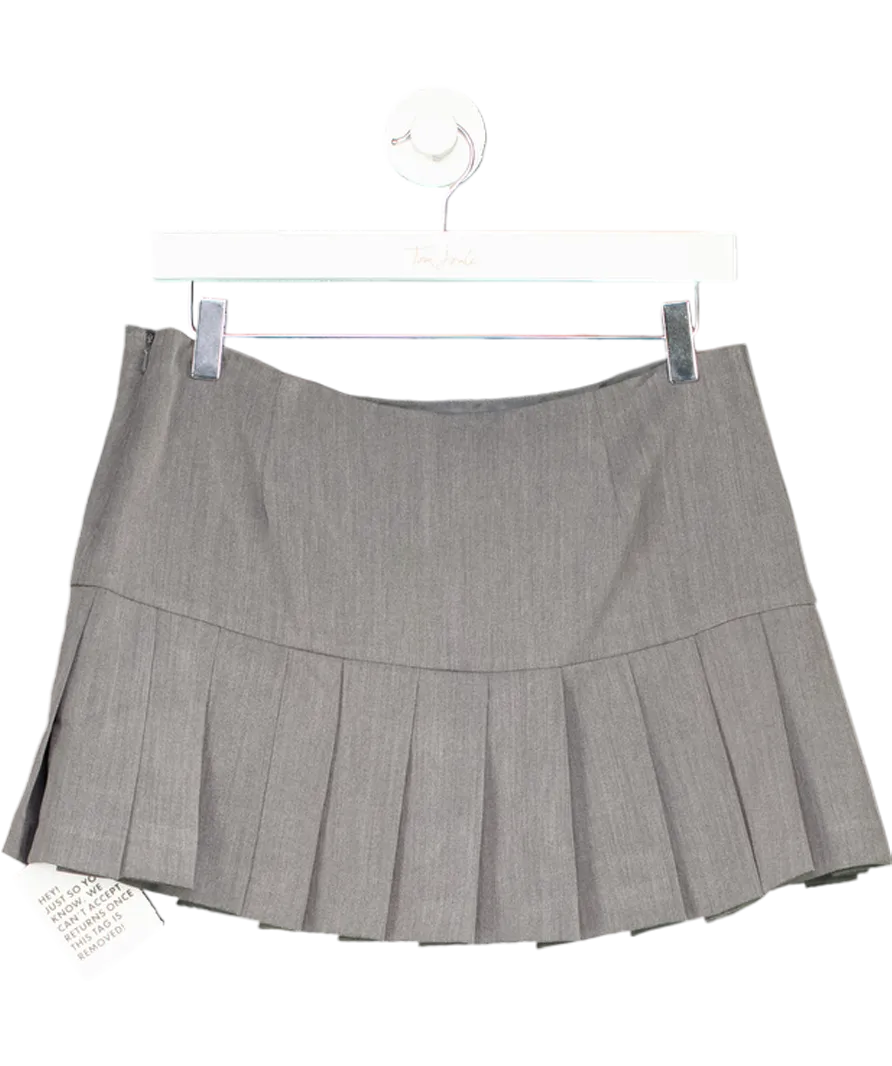 Collusion Grey Pleated Mini Skirt UK 10