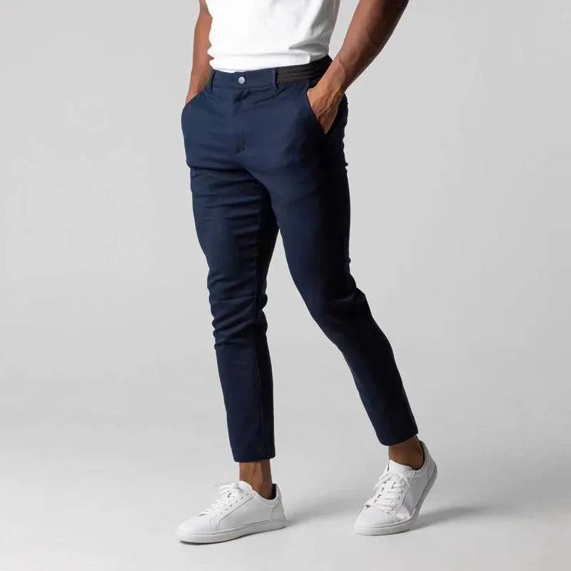 Contemporary Stretch Slim Fit Chinos for Men