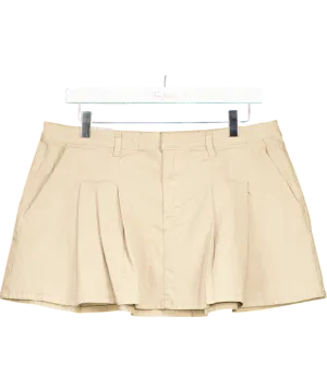 Cotton:On Beige Micro Mini Pleated Skirt UK 12