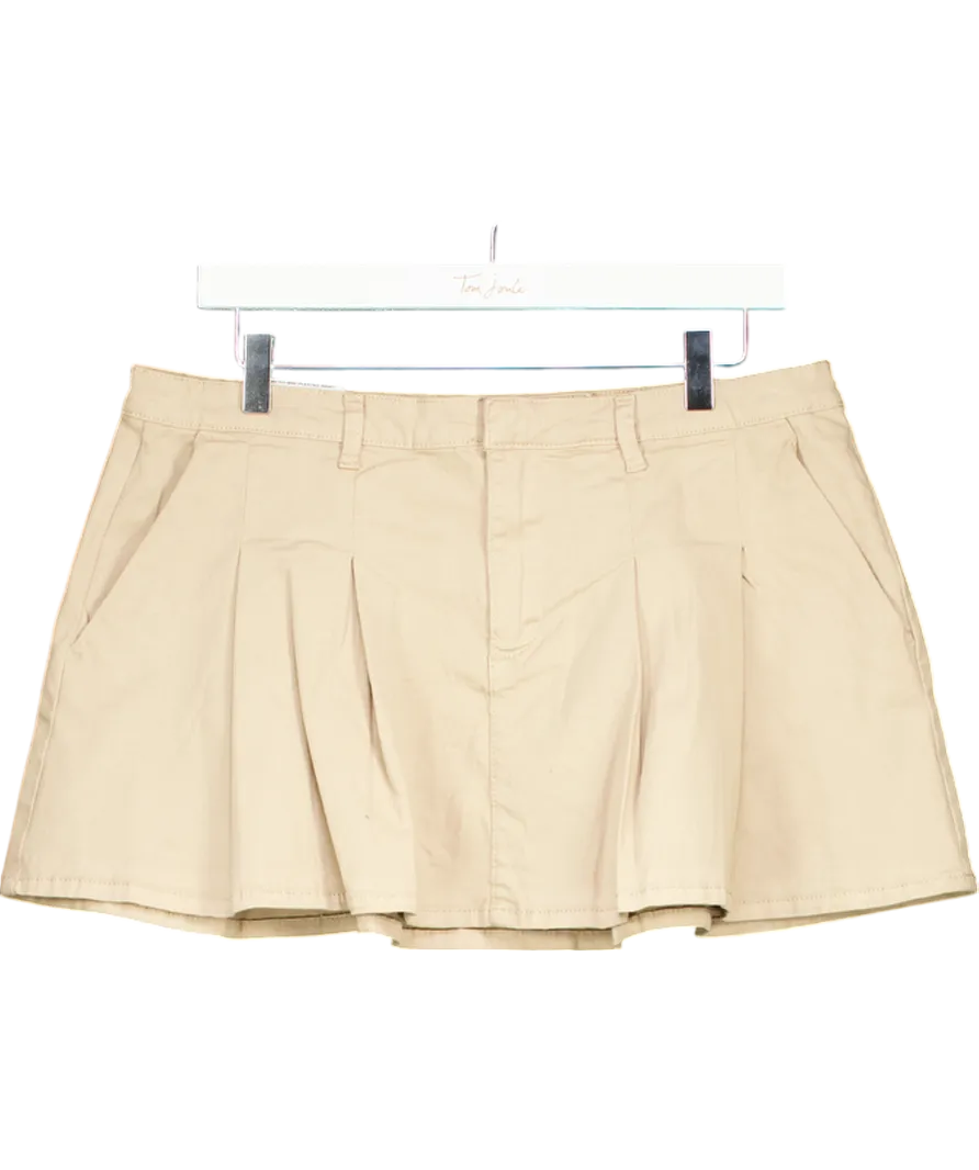 Cotton:On Beige Micro Mini Pleated Skirt UK 12
