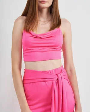 Crossback Cowl Neck Crop Top
