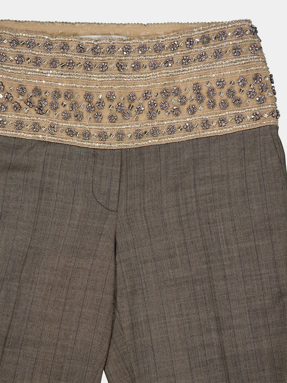 Crystal-Embellished Wool Trousers