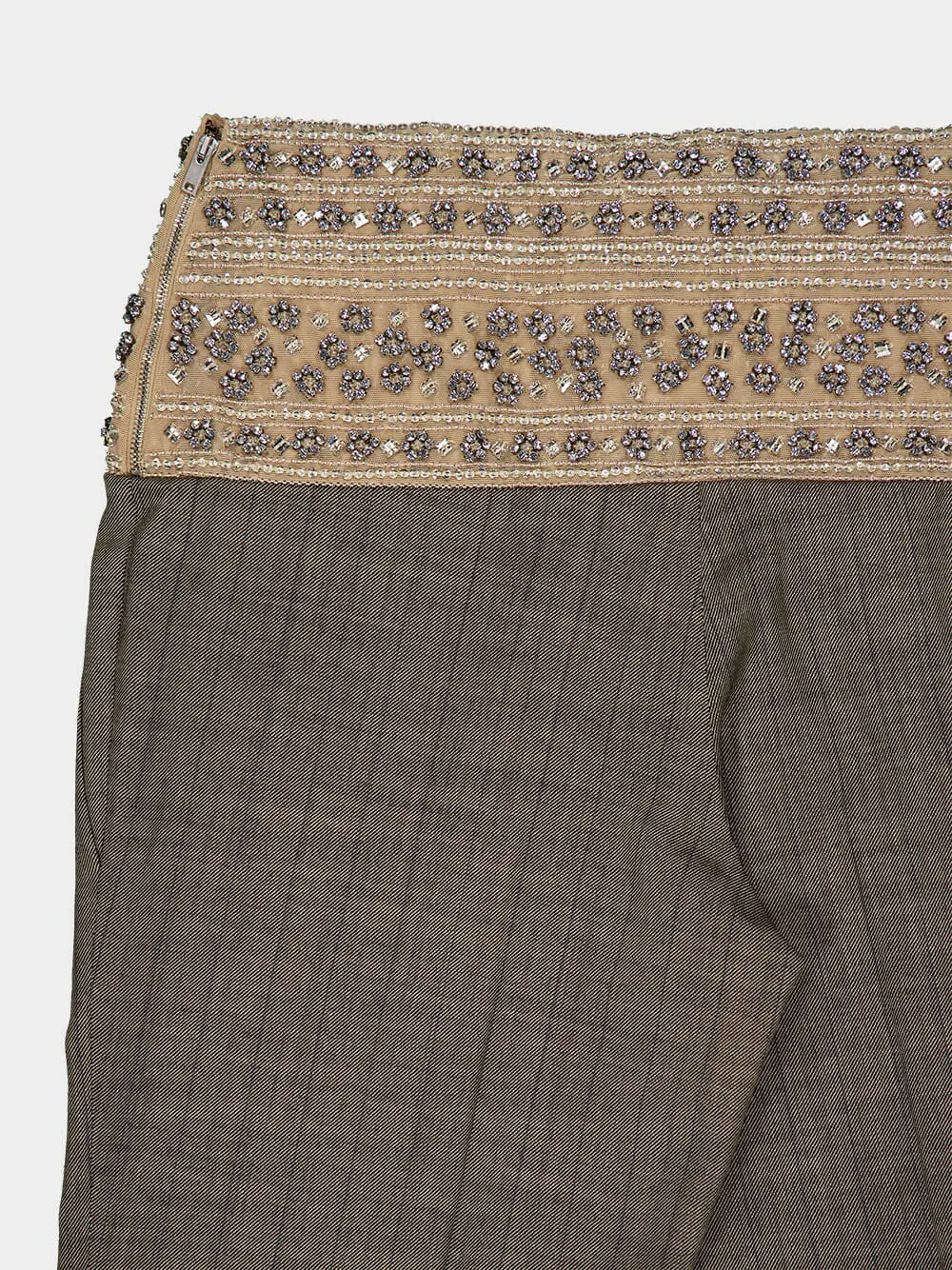 Crystal-Embellished Wool Trousers