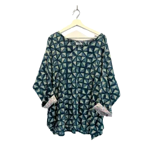 Cuffed Tunic Top - 100% Cotton Hand Block Printed