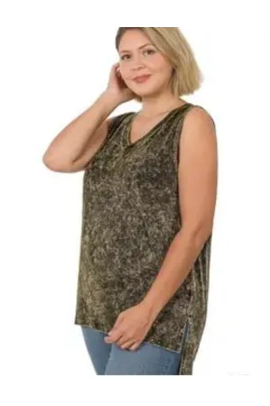 Curvy Mineral Washed Tank