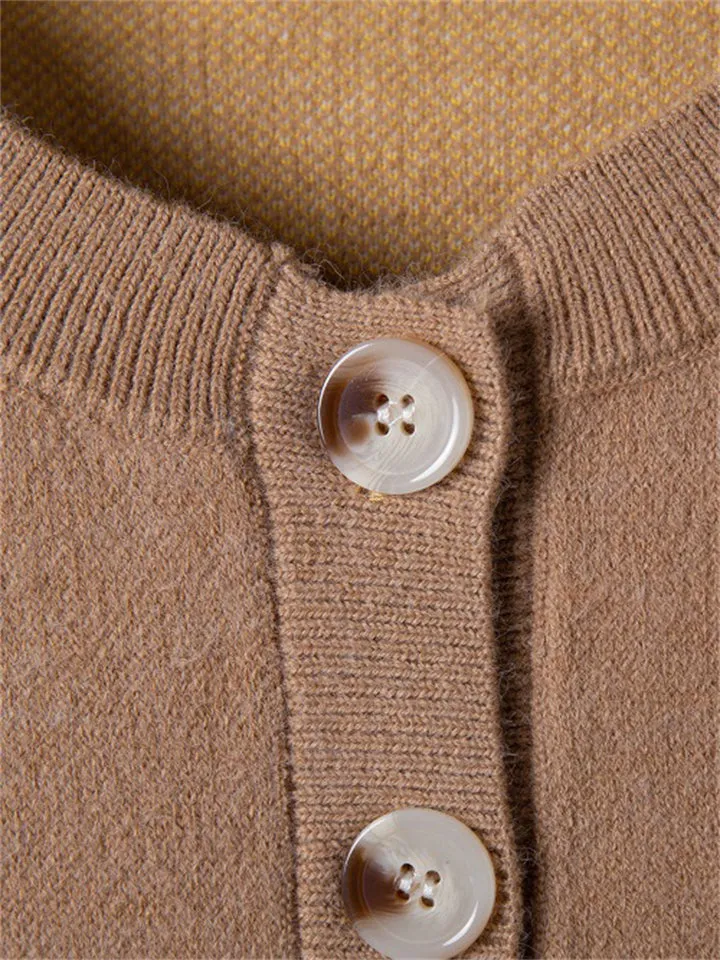 Daisies Printed Round Neck Buttons-Up Cardigans